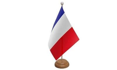 France Wooden Table Flag
