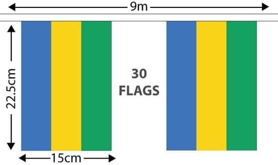 Gabon 9m Bunting | flagly.co.uk | We Sell Flags and Bunting