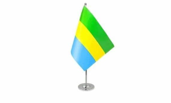 Gabon Satin Table Flag | flagly.co.uk | We Sell Flags