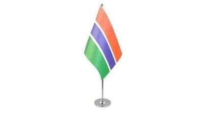Gambia Satin Table Flag