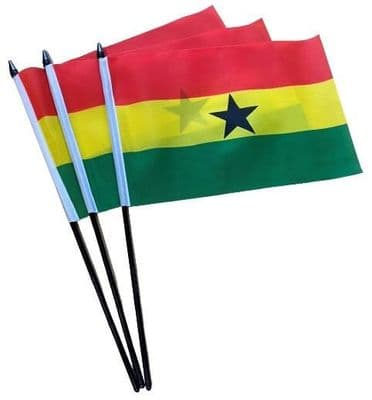 Ghana Hand Flag - 3 Pack