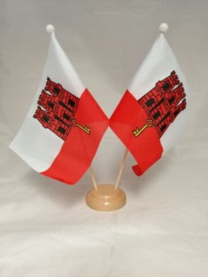 Gibraltar Double Wooden Table Flag
