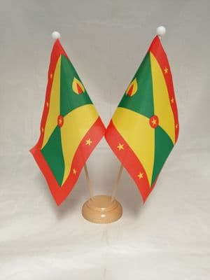 Grenada Double Wooden Table Flag