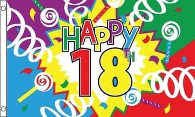 Happy 18th Birthday Flag