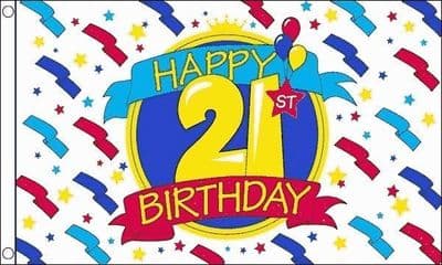Happy 21st Birthday Design 2 - Flag