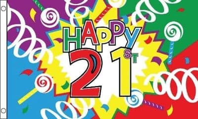 Happy 21st Birthday Flag