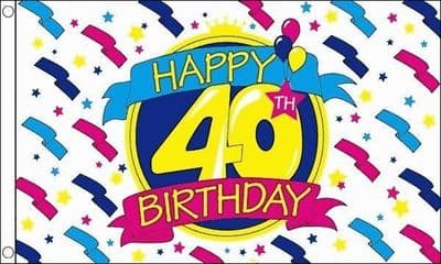 Happy 40th Birthday Design 2 - Flag