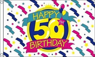 Happy 50th Birthday Design 2 - Flag