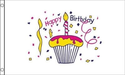 Happy Birthday Cake Flag