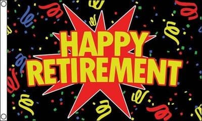 Happy Retirement Black Flag