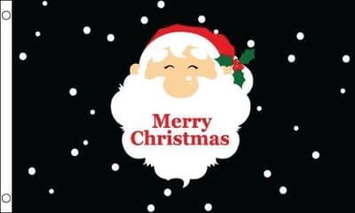 Merry Christmas Santa Face - Black Flag