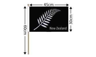 New Zealand Fern Hand Flag Large (18
