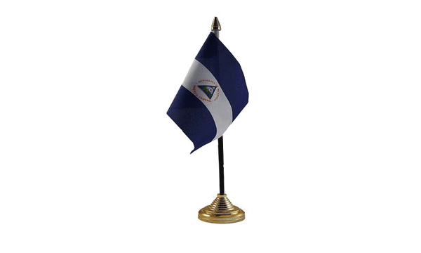 12-Pack Nicaragua Country Desk Flags - Small Miniature Flags For Office, Classroom, Or Events