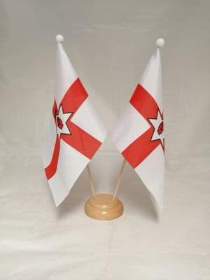 Northern Ireland Double Wooden Table Flag