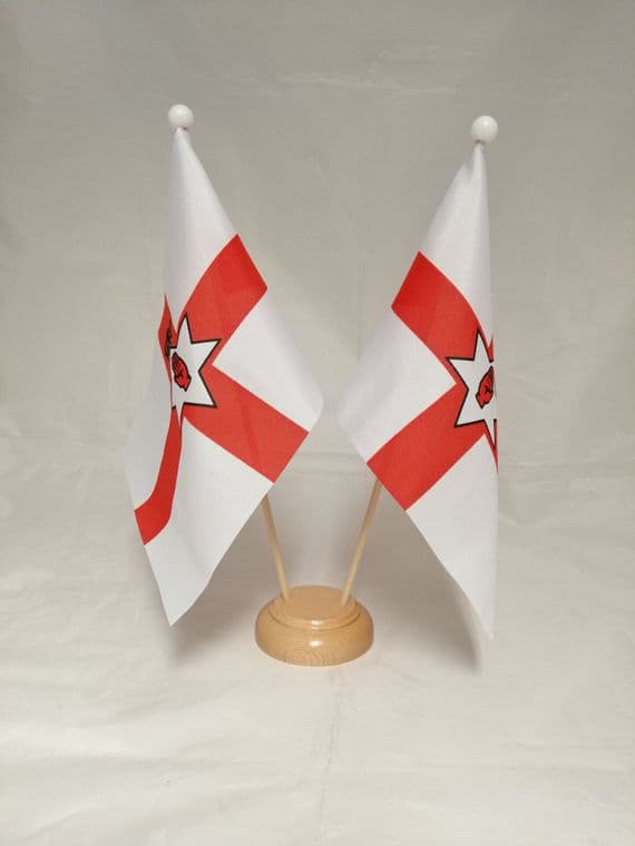 Northern Ireland Double Wooden Table Flag | flagly.co.uk