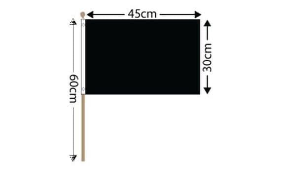 Plain Black Hand Flag Large | flagly.co.uk | We Sell Flags