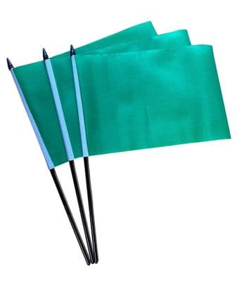 Plain Green Hand Flag - 3 Pack
