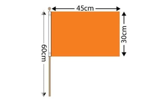 Plain Orange Hand Flag Large | flagly.co.uk | We Sell Flags