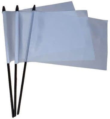 Plain White Hand Flag - 3 Pack