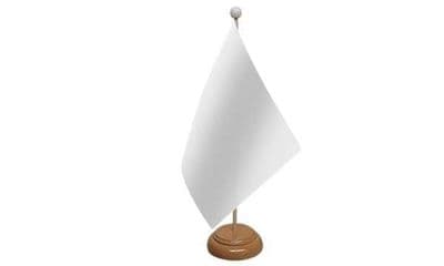 Plain White Wooden Table Flag