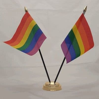 Rainbow Double Table Flag