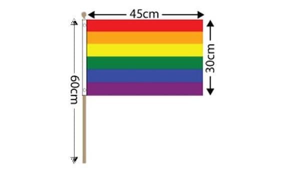 Rainbow Hand Flag Large | flagly.co.uk | We Sell Flags