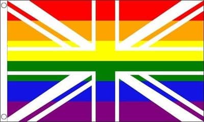 Rainbow Union Jack Flag
