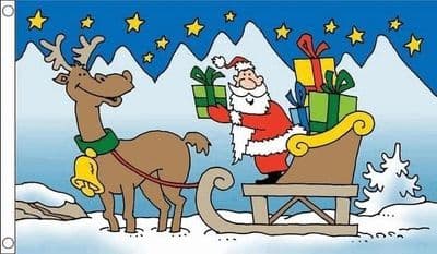 Santa Sleigh Flag