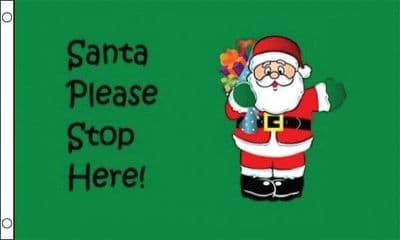Santa Stop Here Flag