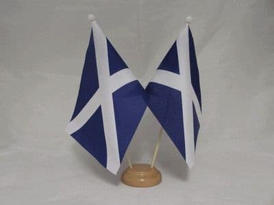 Scotland Double Wooden Table Flag