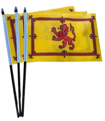 Scotland Lion Rampant  Hand Flag - 3 Pack