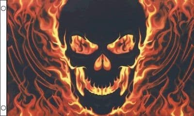 Skull with Fire Flag