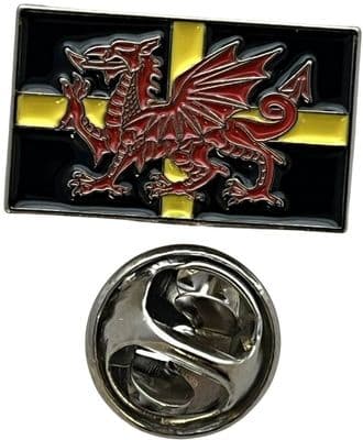 St David & Welsh Dragon Pin Badge