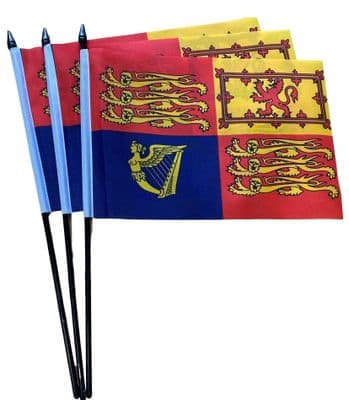 UK Royal Standard Hand Flag - 3 Pack