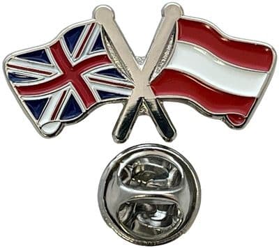 Union Jack & Austria Pin Badge