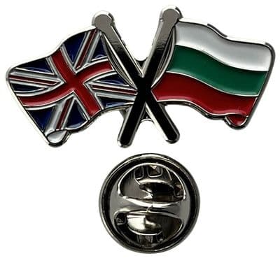Union Jack & Bulgaria Pin Badge