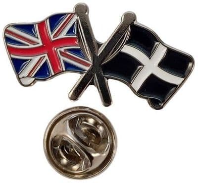 Union Jack & Cornwall Pin Badge