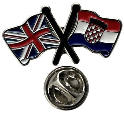 Union Jack & Croatia Pin Badge