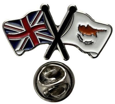 Union Jack & Cyprus Pin Badge