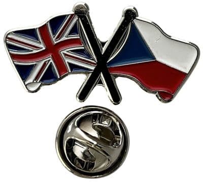 Union Jack & Czech Republic Pin Badge