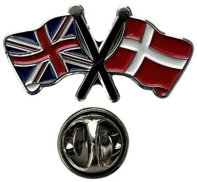 Union Jack & Denmark Pin Badge