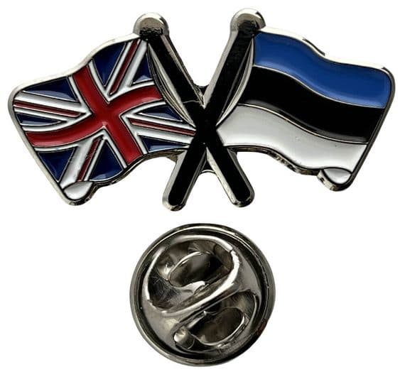 Union Jack & Estonia Pin Badge | Fast and free UK delivery from flagly.co.uk