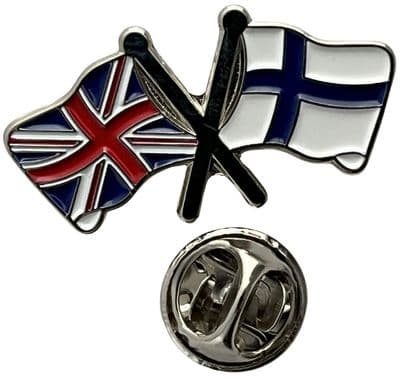 Union Jack & Finland Pin Badge