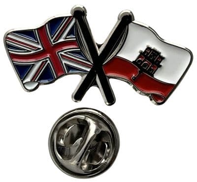 Union Jack & Gibraltar Pin Badge