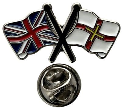Union Jack & Guernsey Pin Badge