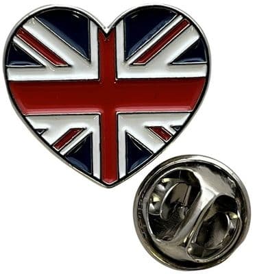 Union Jack Heart Pin Badge