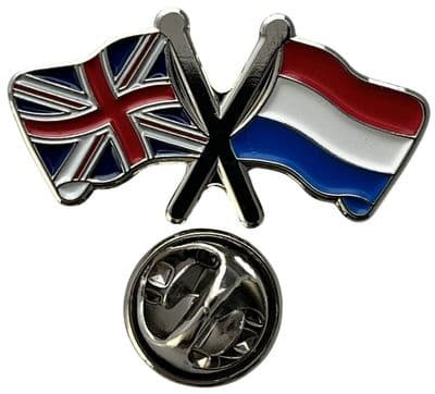 Union Jack & Netherlands Pin Badge