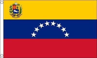 Venezuela With Crest Flag