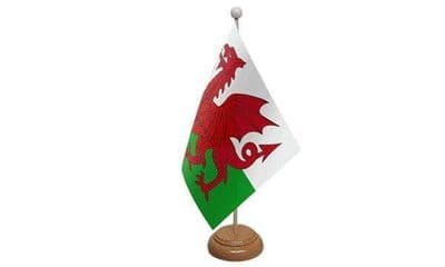 Wales Wooden Table Flag