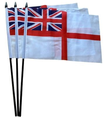 White Ensign Hand Flag - 3 Pack
